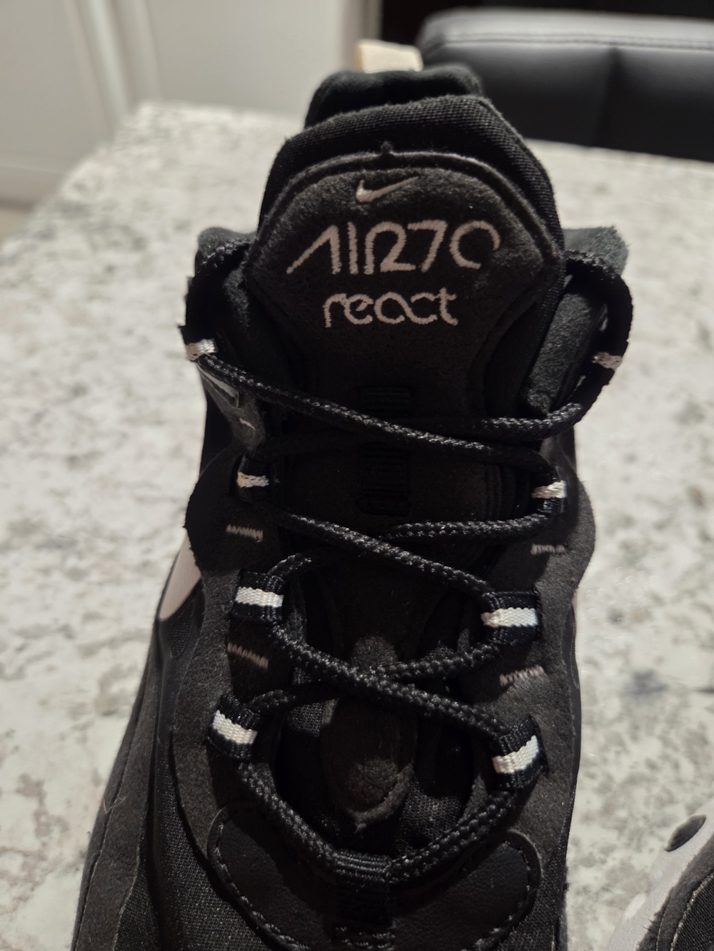 Nike Black/White Air270 React High-Top Sneaker Sz W 9